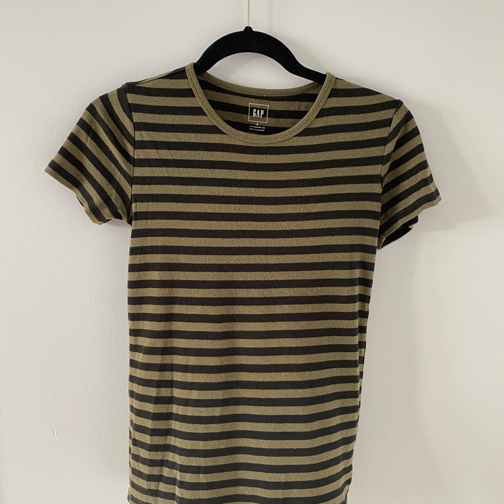 Gap Olive Striped T-Shirt
